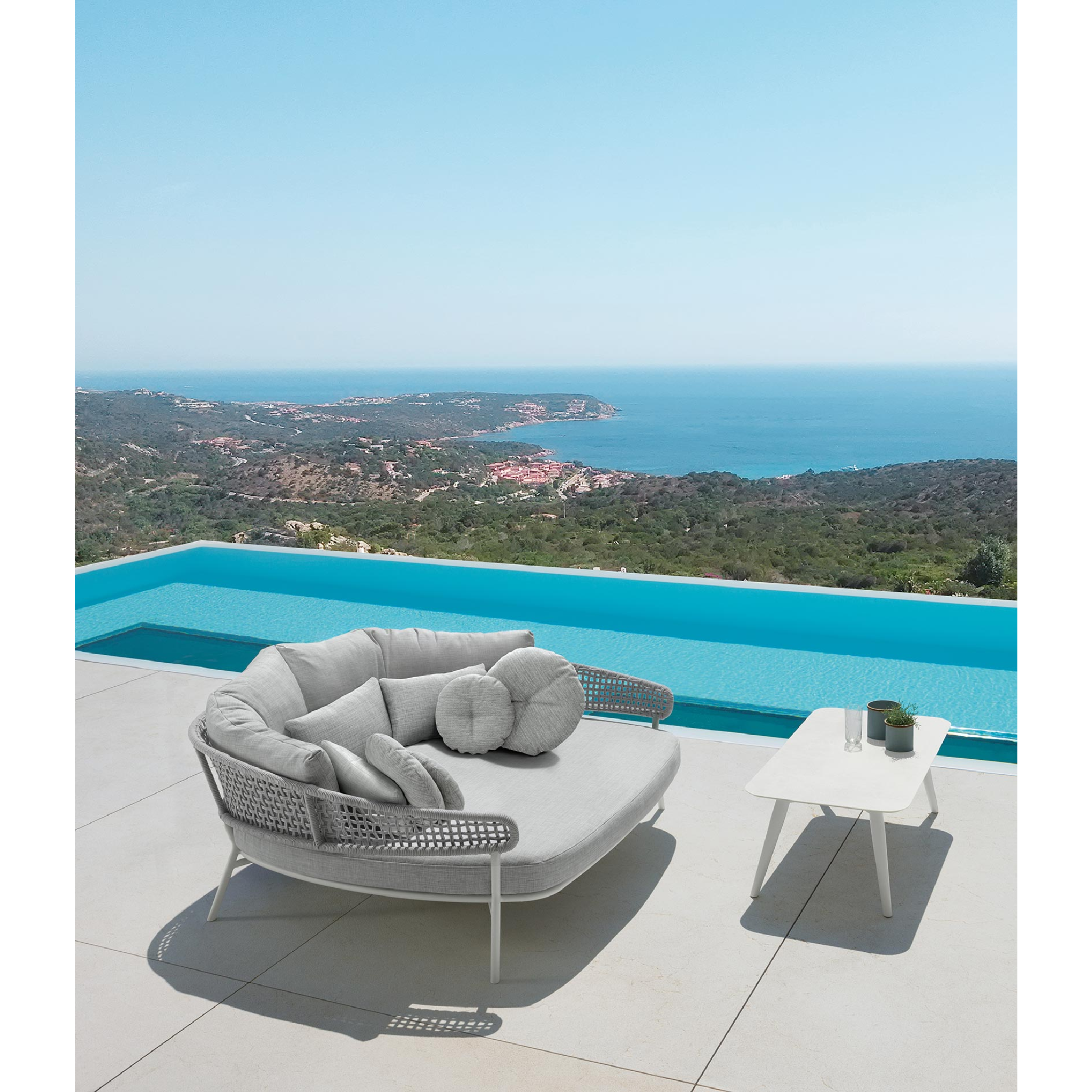 Curved Rope Cushioned Daybed | Talenti Moon - Thumbnail 2