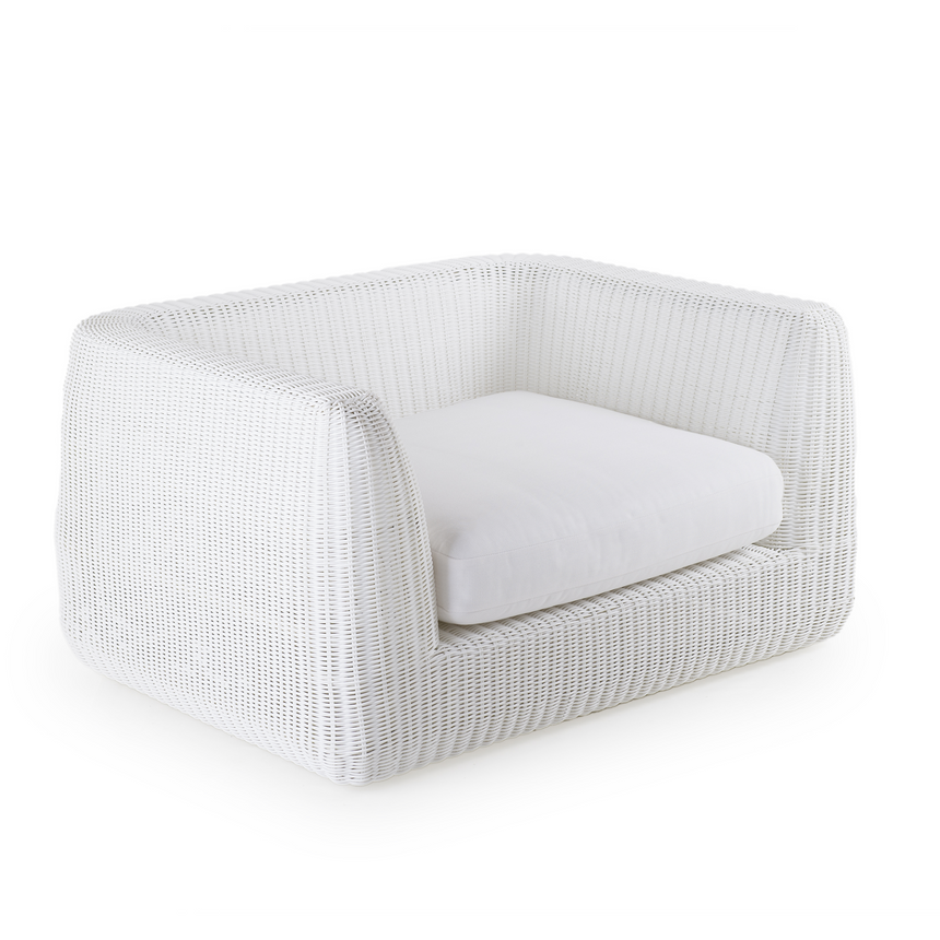 Outdoor Woven Armchair | Unopiu Agora | Italianfurniture.com | base_white