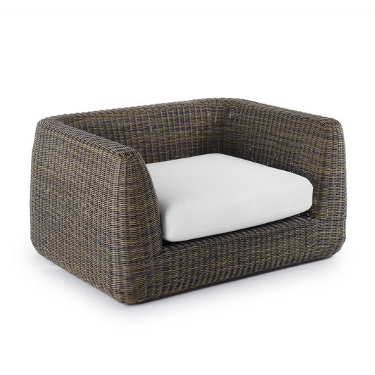 Outdoor Woven Armchair | Unopiu Agora | Italianfurniture.com | base_brown