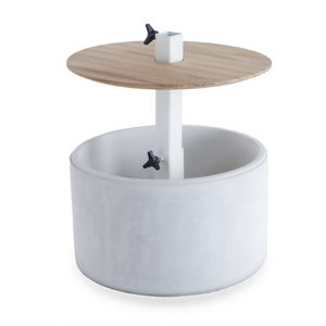 Concrete Base with Wooden Tabletop | Unopiu Lipari | Italianfurniture.com