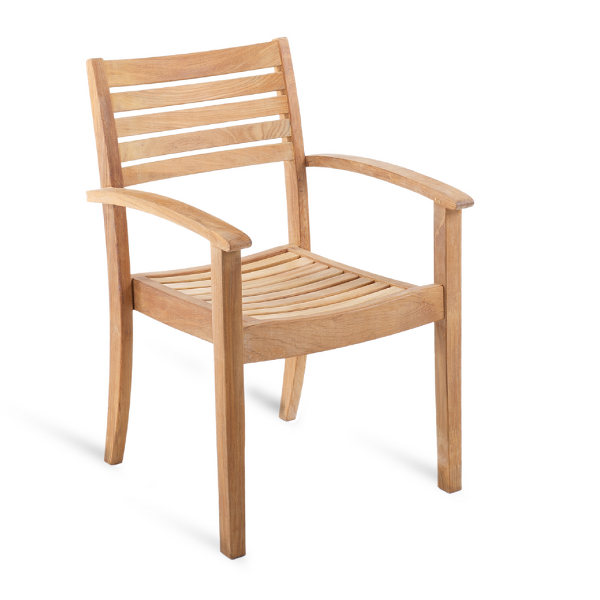 Teak Stackable Outdoor Dining Armchair | Unopiu Chelsea | Italianfurniture.com