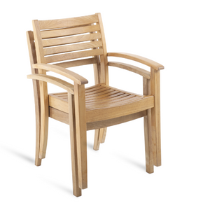 Teak Stackable Outdoor Dining Armchair | Unopiu Chelsea | Italianfurniture.com