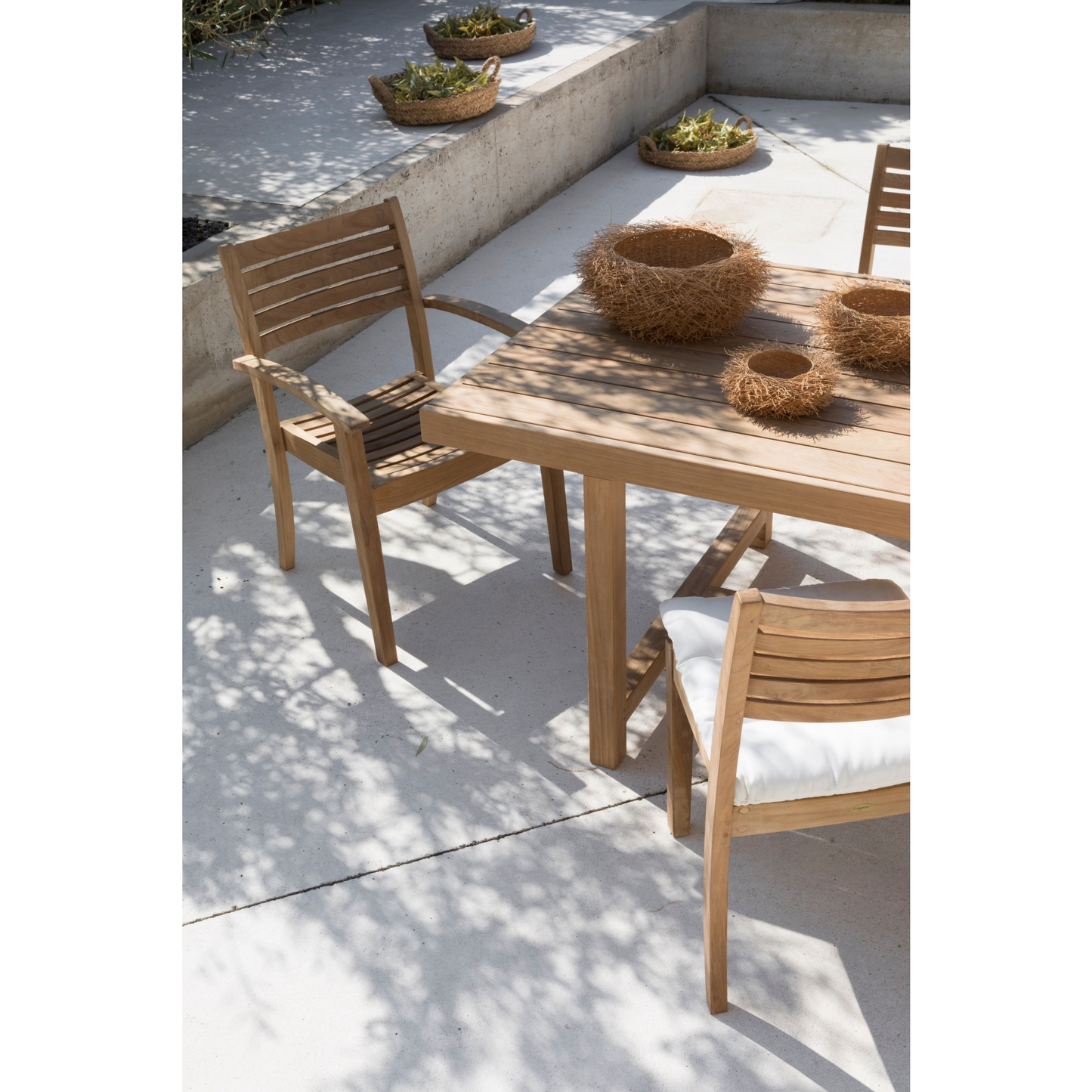 Teak Stackable Outdoor Dining Armchair | Unopiu Chelsea | Italianfurniture.com