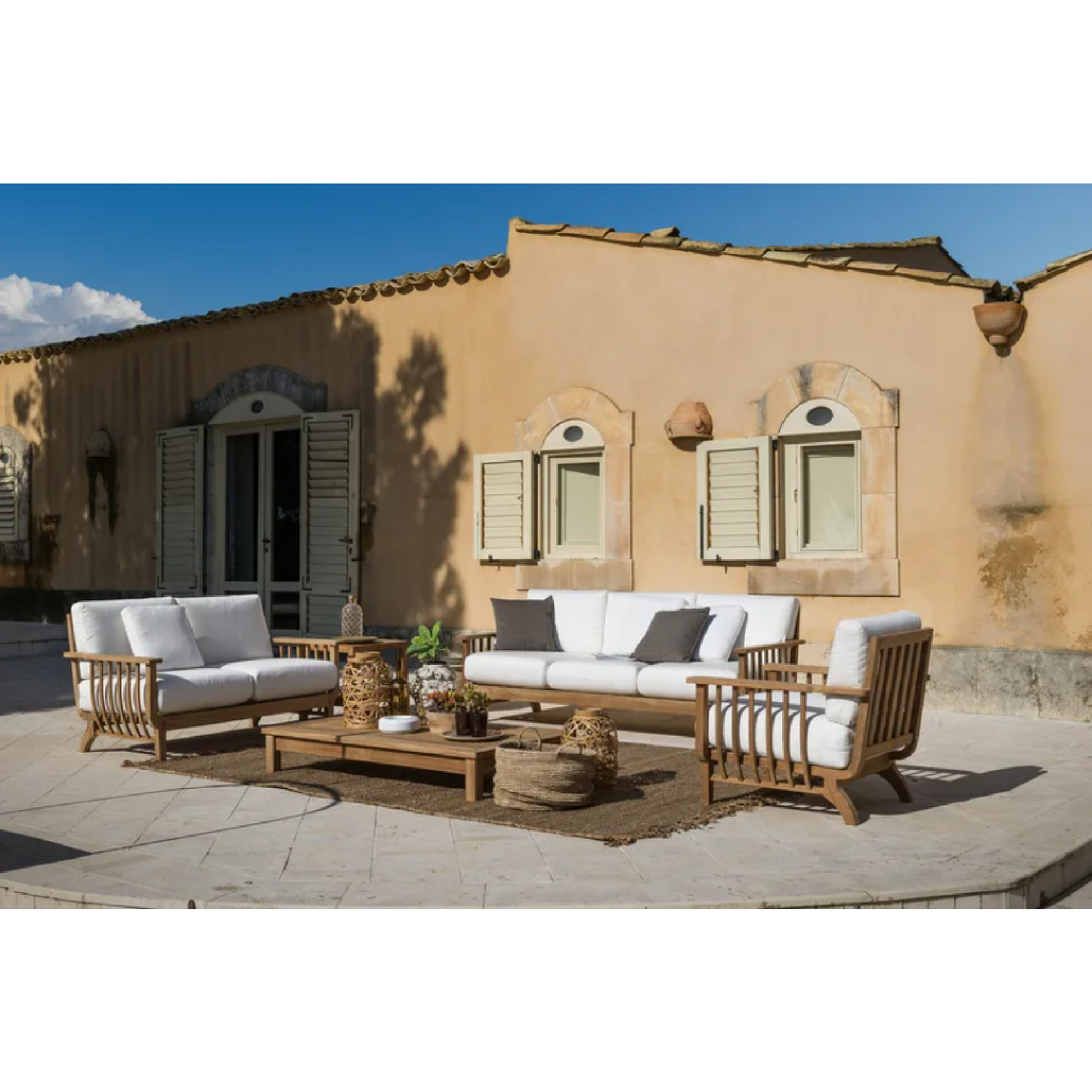 Teak 3-Seater Outdoor Sofa | Unopiu Chelsea | Italianfurniture.com