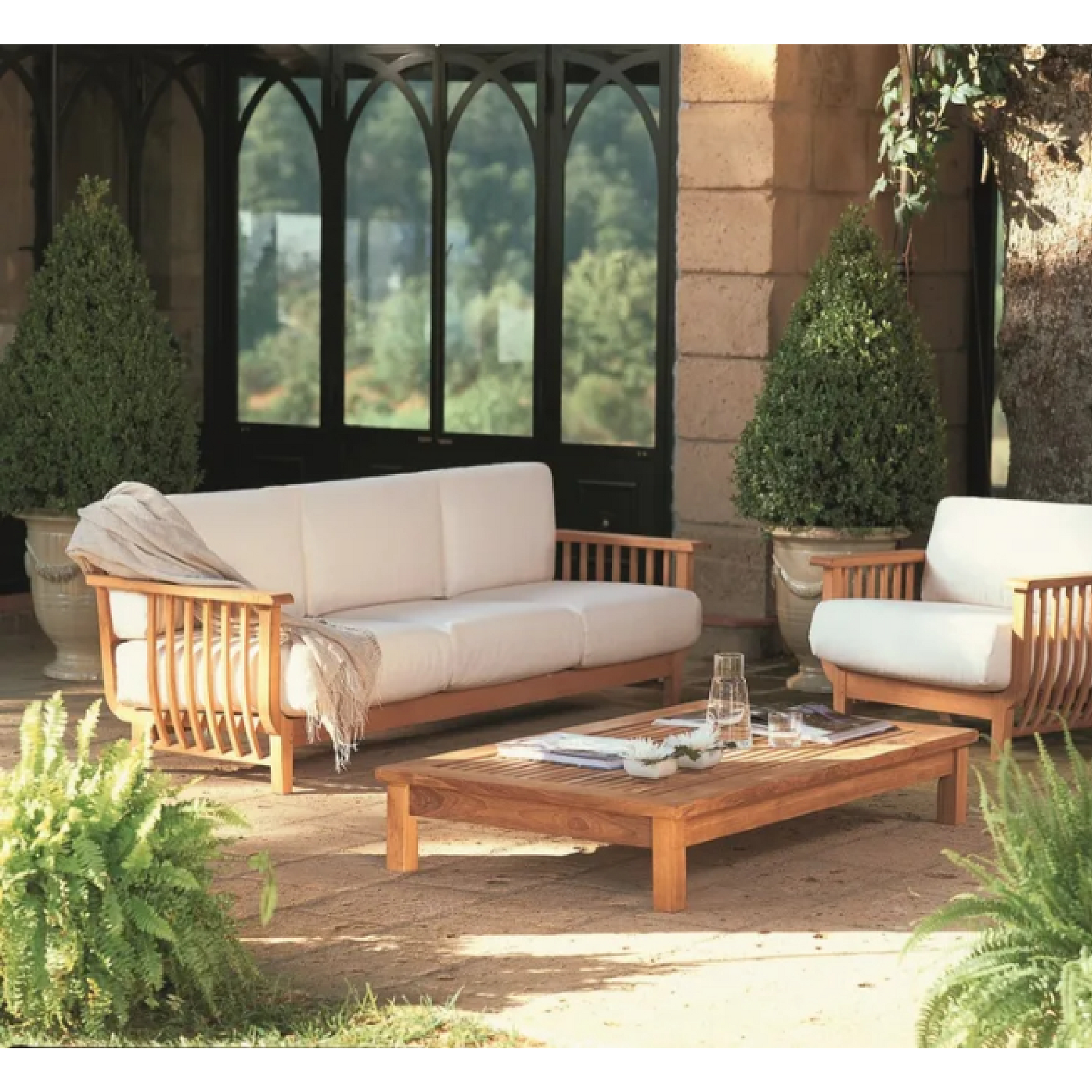 Teak 3-Seater Outdoor Sofa | Unopiu Chelsea | Italianfurniture.com