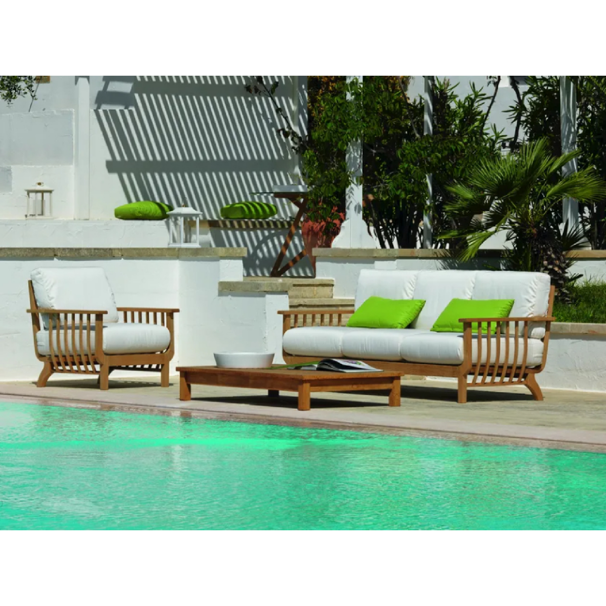 Teak 3-Seater Outdoor Sofa | Unopiu Chelsea | Italianfurniture.com