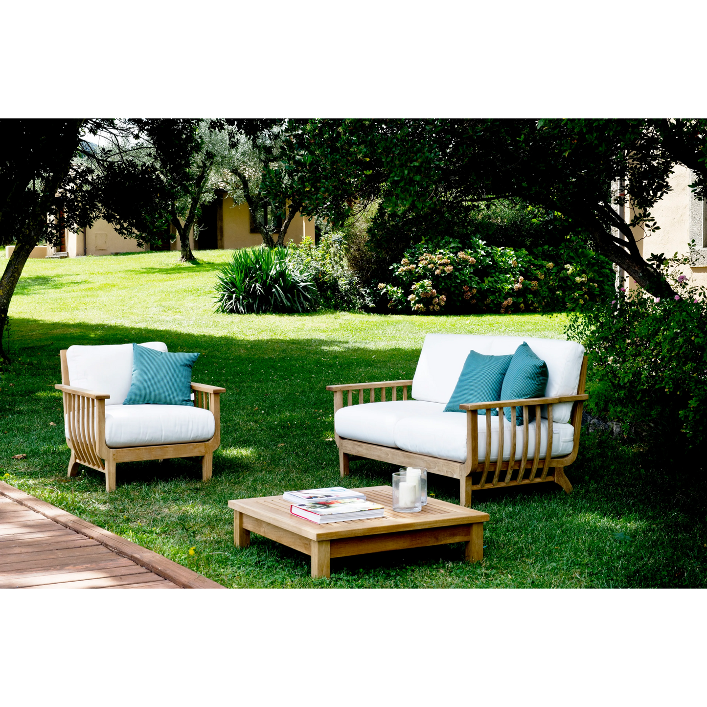 Teak 2-Seater Outdoor Sofa | Unopiu Chelsea | Italianfurniture.com