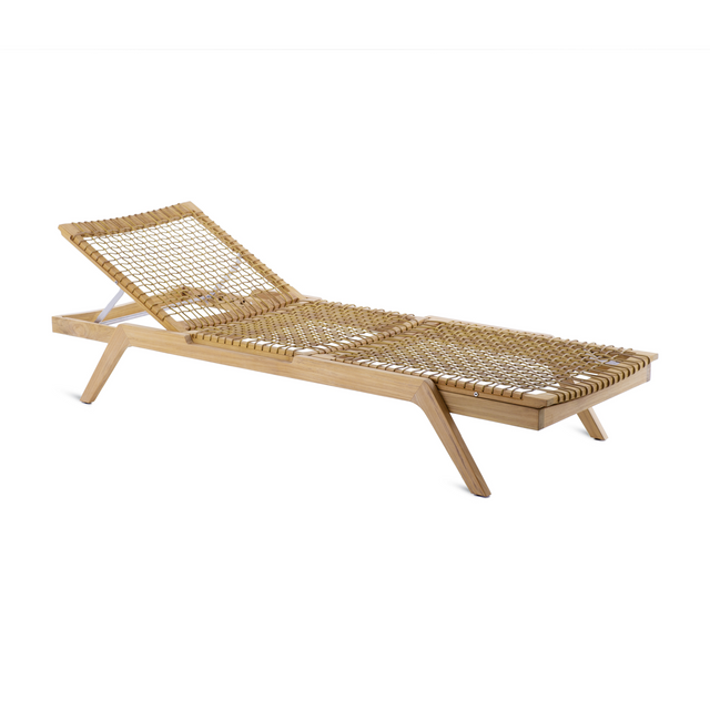 Teak Cushioned Sun Lounger | Unopiu Synthesis | Italianfurniture.com