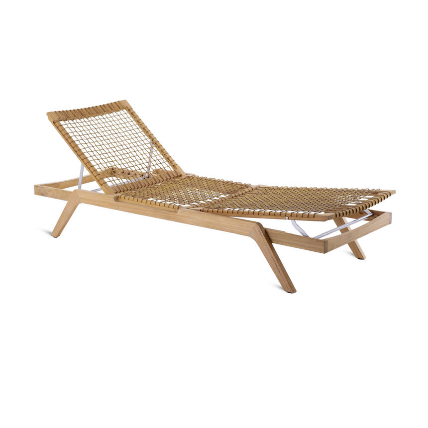 Teak Cushioned Sun Lounger | Unopiu Synthesis | Italianfurniture.com