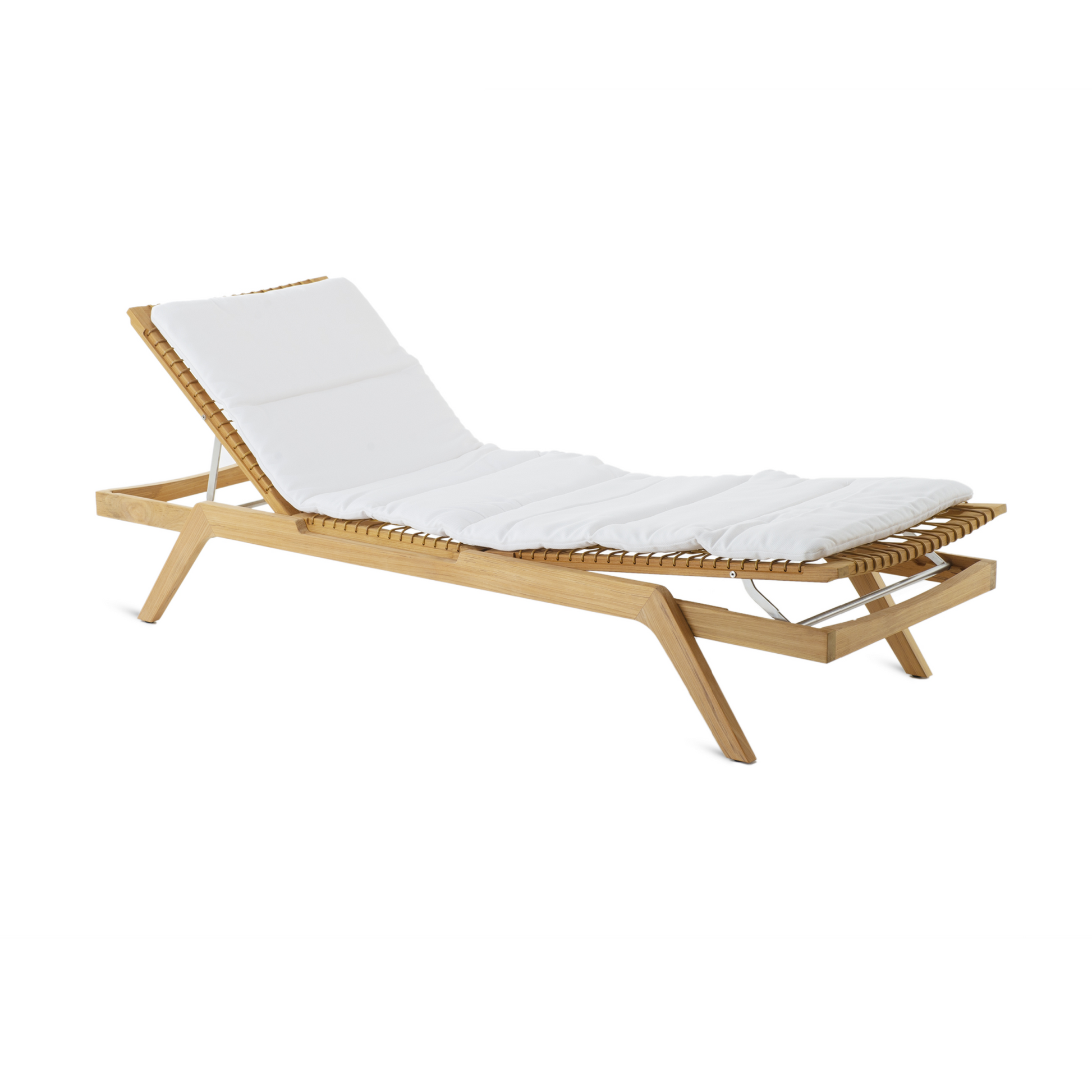 Teak Cushioned Sun Lounger | Unopiu Synthesis | Italianfurniture.com