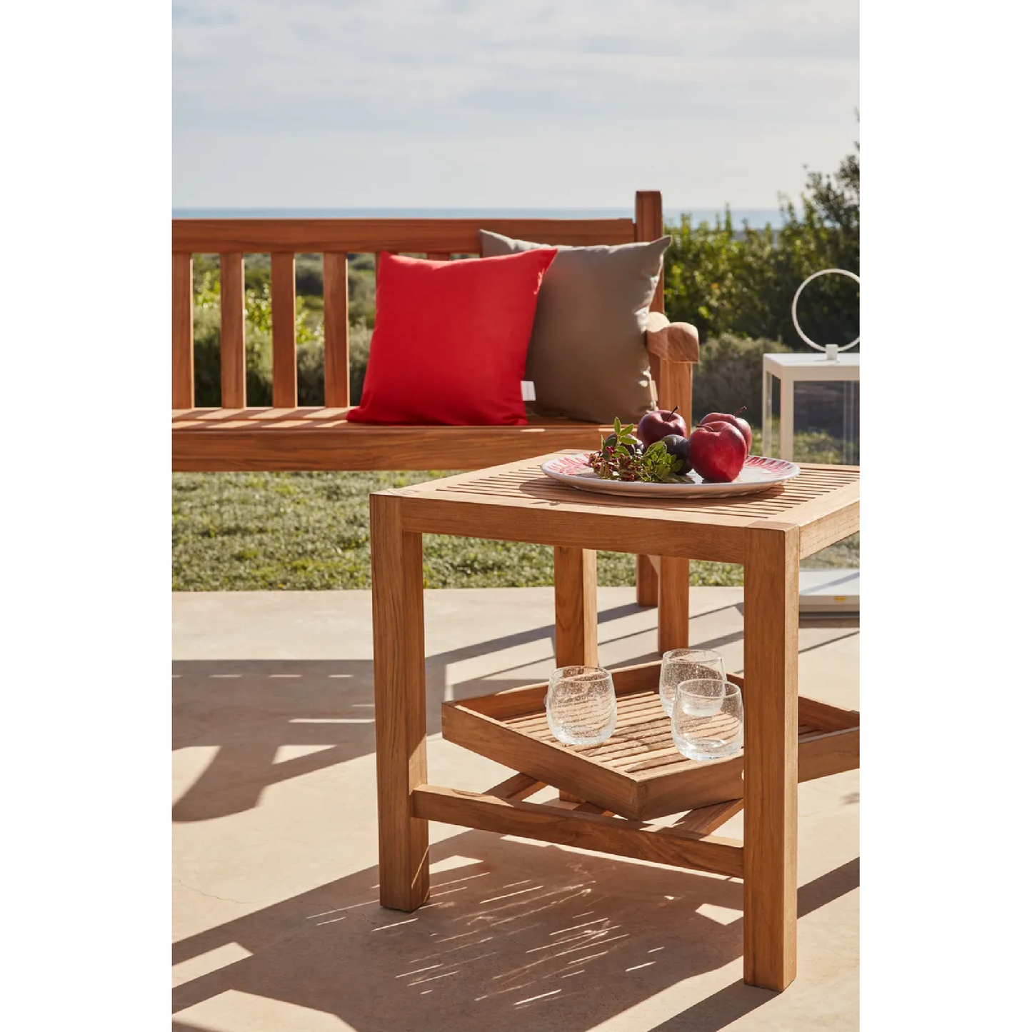 Two Level Teak Square Outdoor Coffee Table | Unopiu Chelsea | Italianfurniture.com