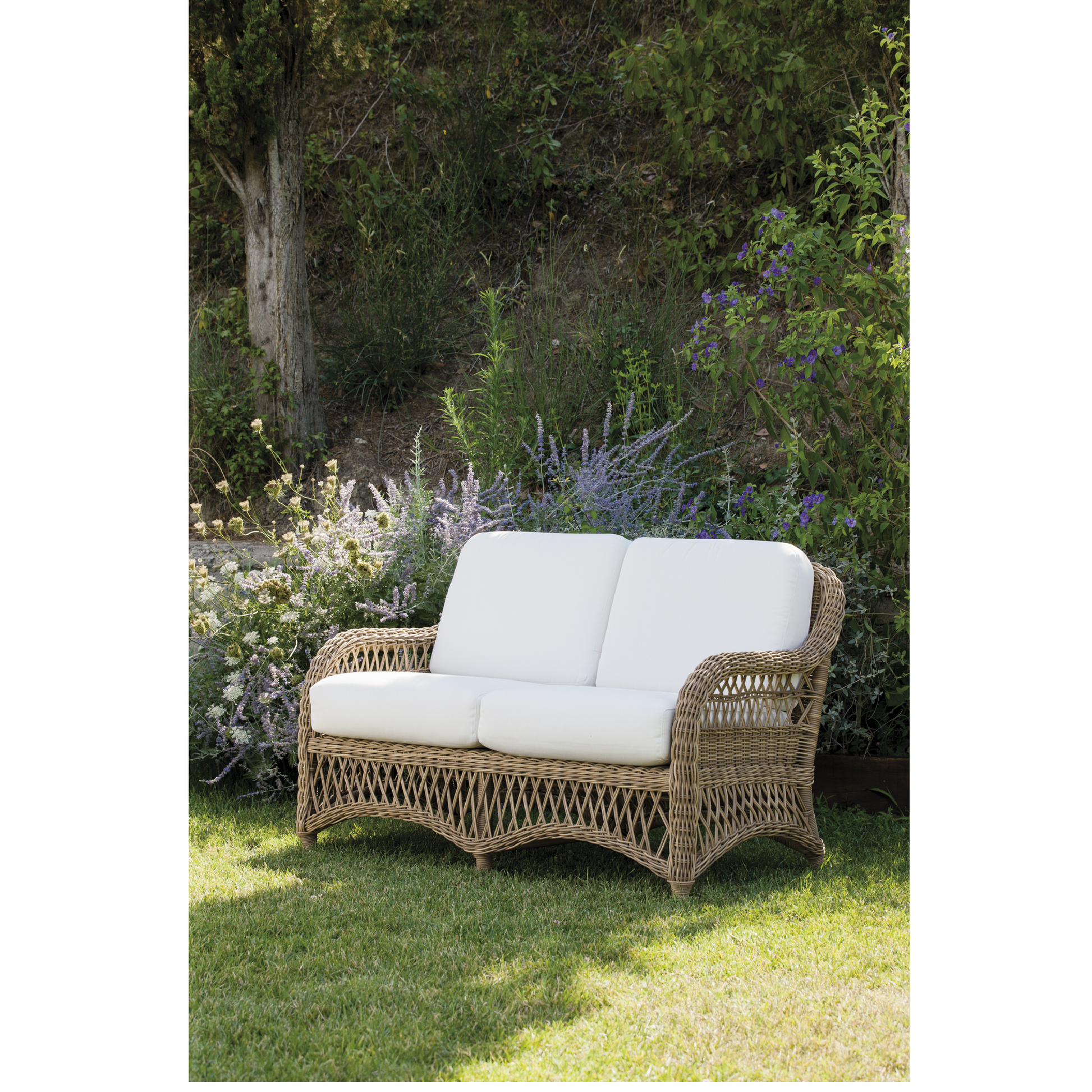 Woven Natural 2-Seater Outdoor Sofa | Unopiu Olimpia | Italianfurniture.com