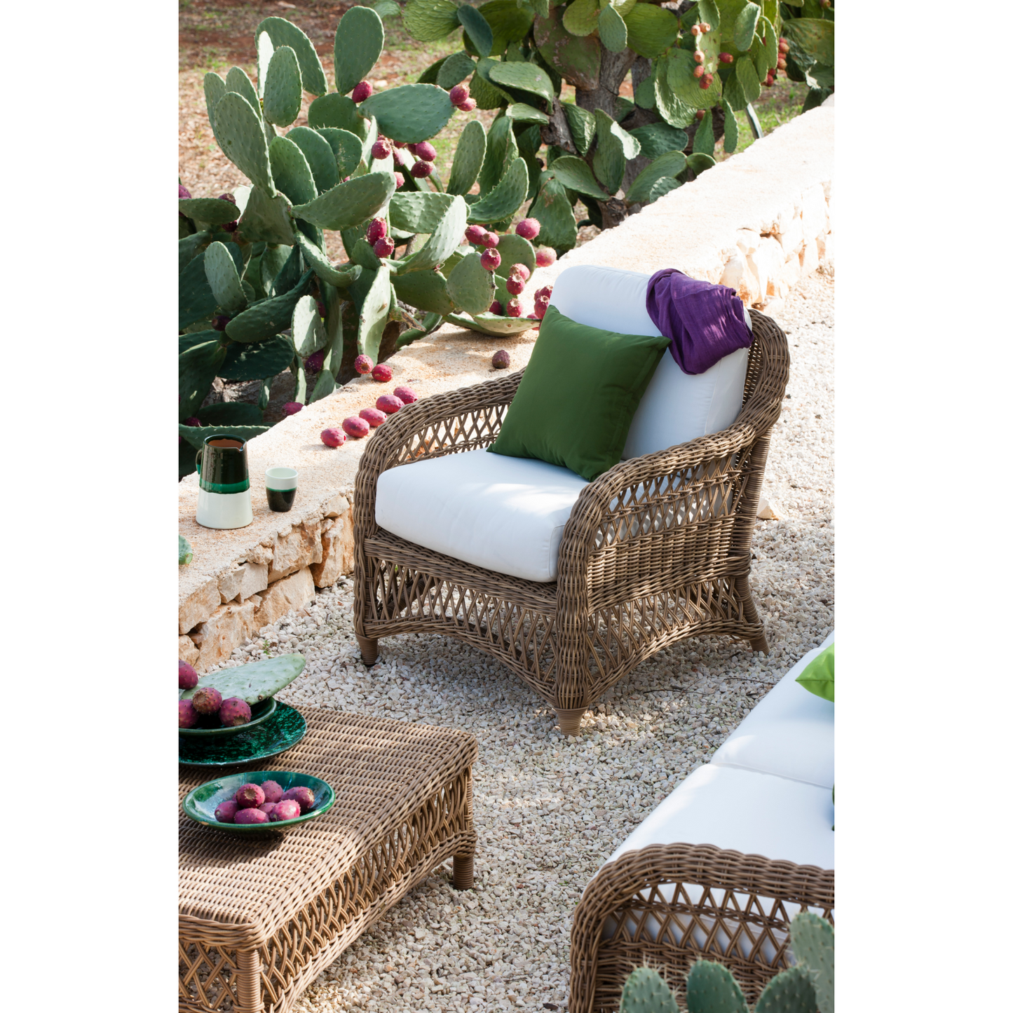 Woven Natural Garden Armchair | Unopiu Olimpia | Italianfurniture.com