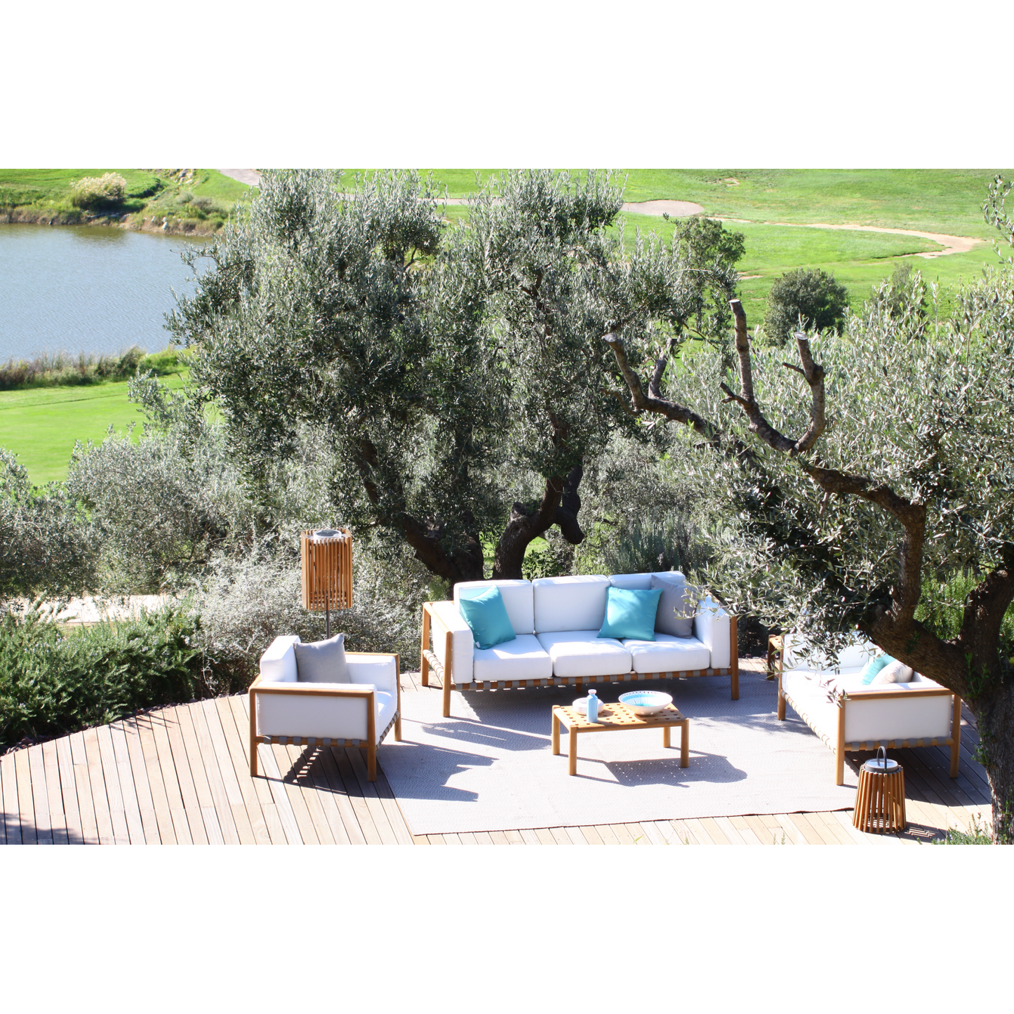 Outdoor Teak 3-Seater Sofa | Unopiu Pevero | Italianfurniture.com