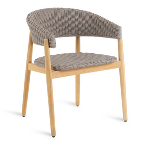 Teak Curved Outdoor Dining Chair | Unopiu Pevero | Italianfurniture.com