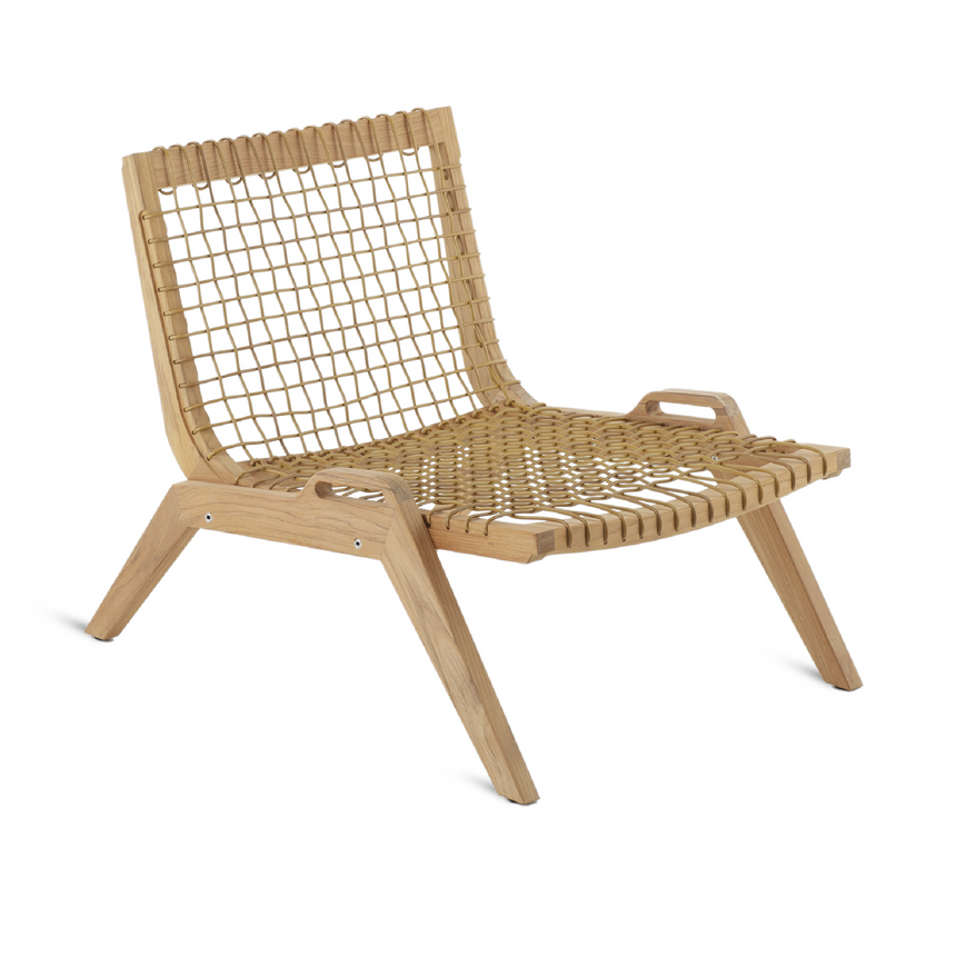 Teak Cushioned Lounge Armchair | Unopiu Synthesis | Italianfurniture.com