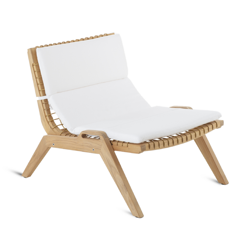 Teak Cushioned Lounge Armchair | Unopiu Synthesis | Italianfurniture.com