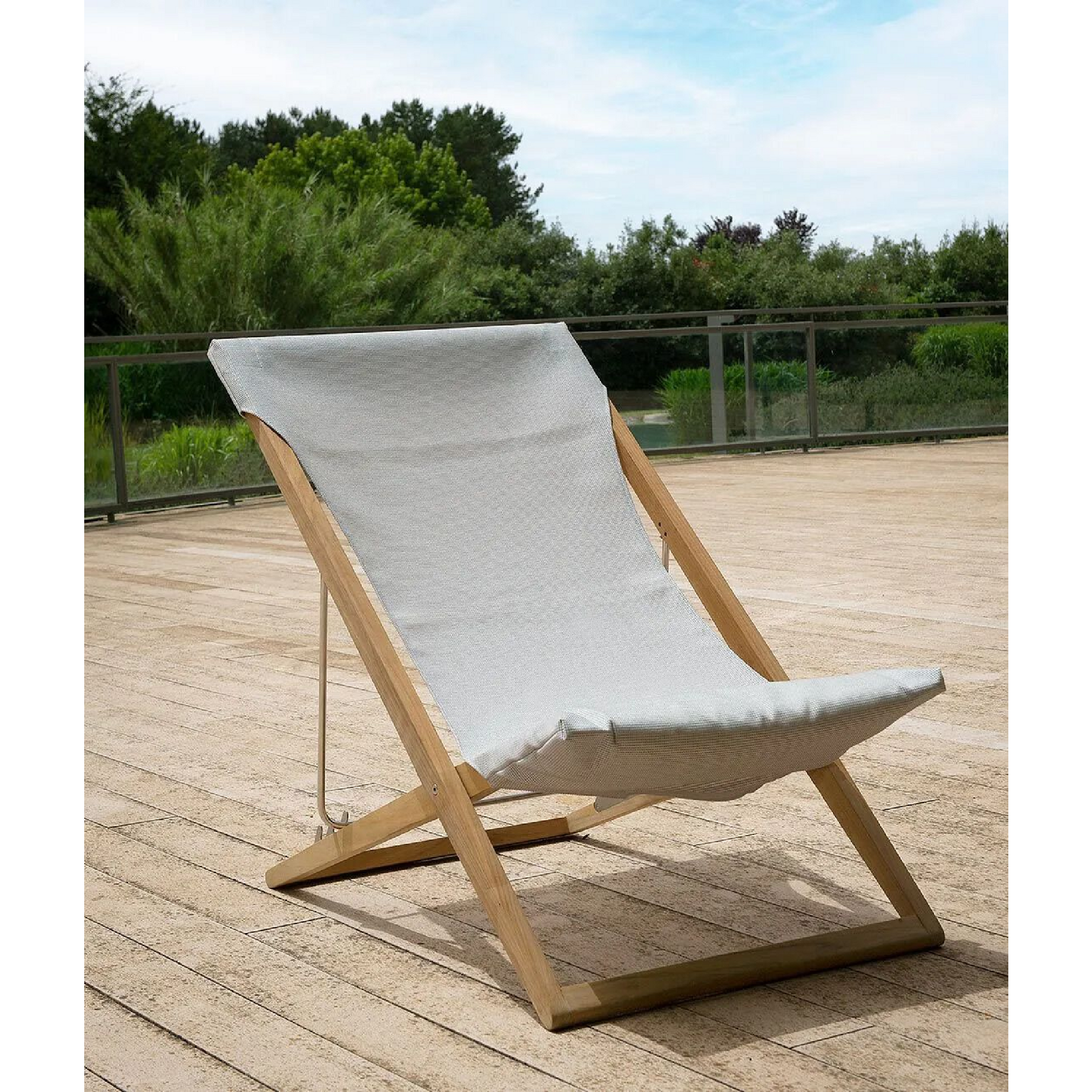 Teak Foldable Outdoor Deck Chair | Unopiu Cosette | Italianfurniture.com