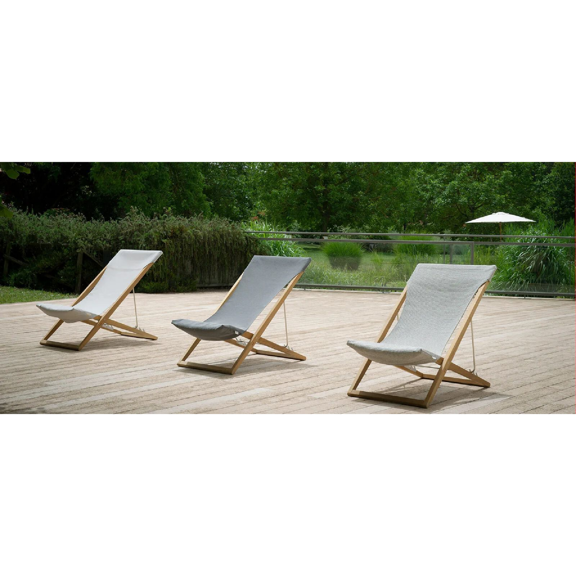 Teak Foldable Outdoor Deck Chair | Unopiu Cosette | Italianfurniture.com