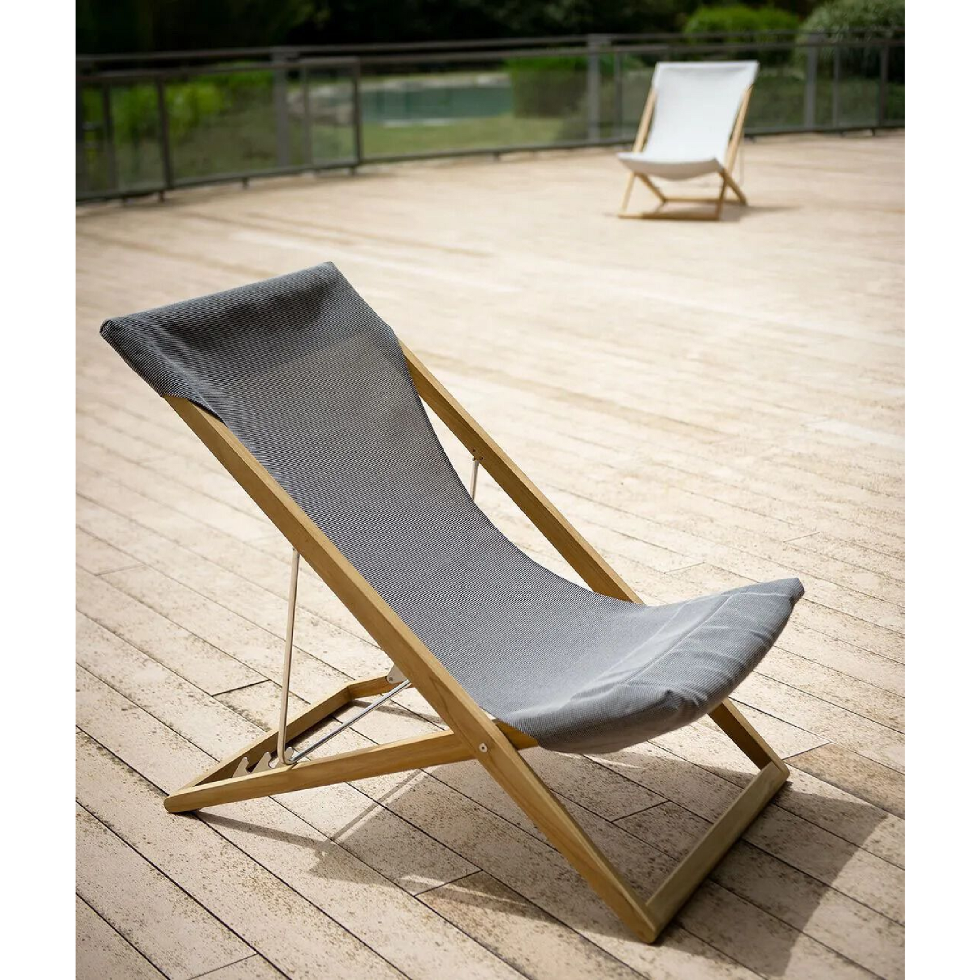 Teak Foldable Outdoor Deck Chair | Unopiu Cosette | Italianfurniture.com