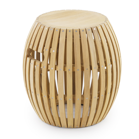 Slatted Teak Outdoor Stool | Unopiu Swing | Italianfurniture.com