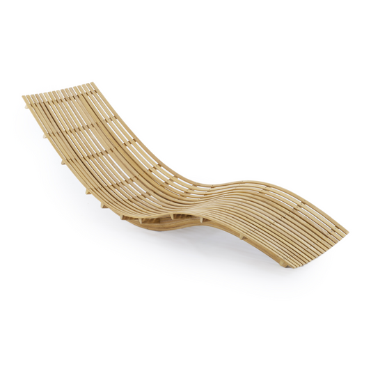 Stackable Teak Outdoor Chaise Lounge | Unopiu Swing | Italianfurniture.com