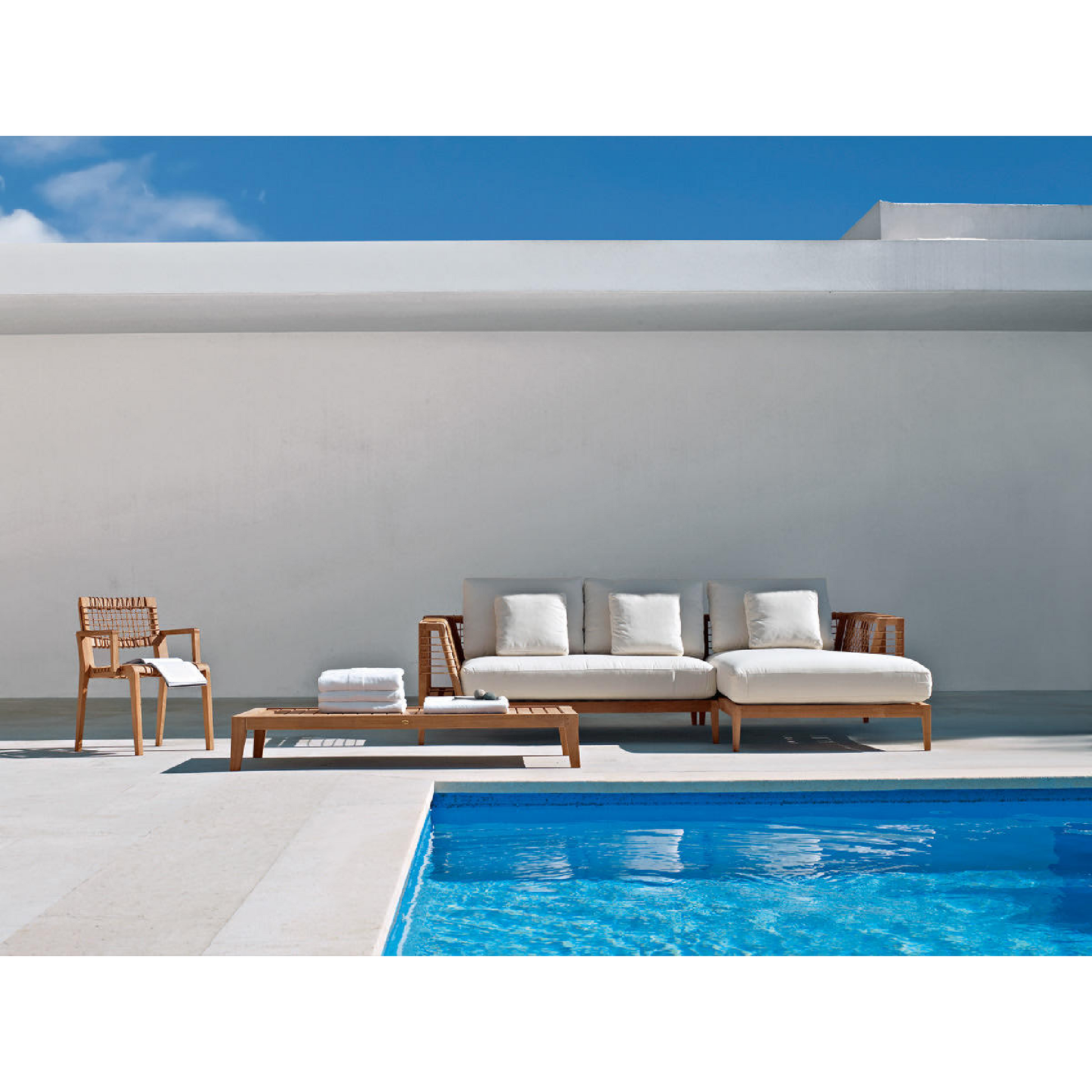 Teak Right Outdoor Chaise Lounge | Unopiu Synthesiss | Italianfurniture.com