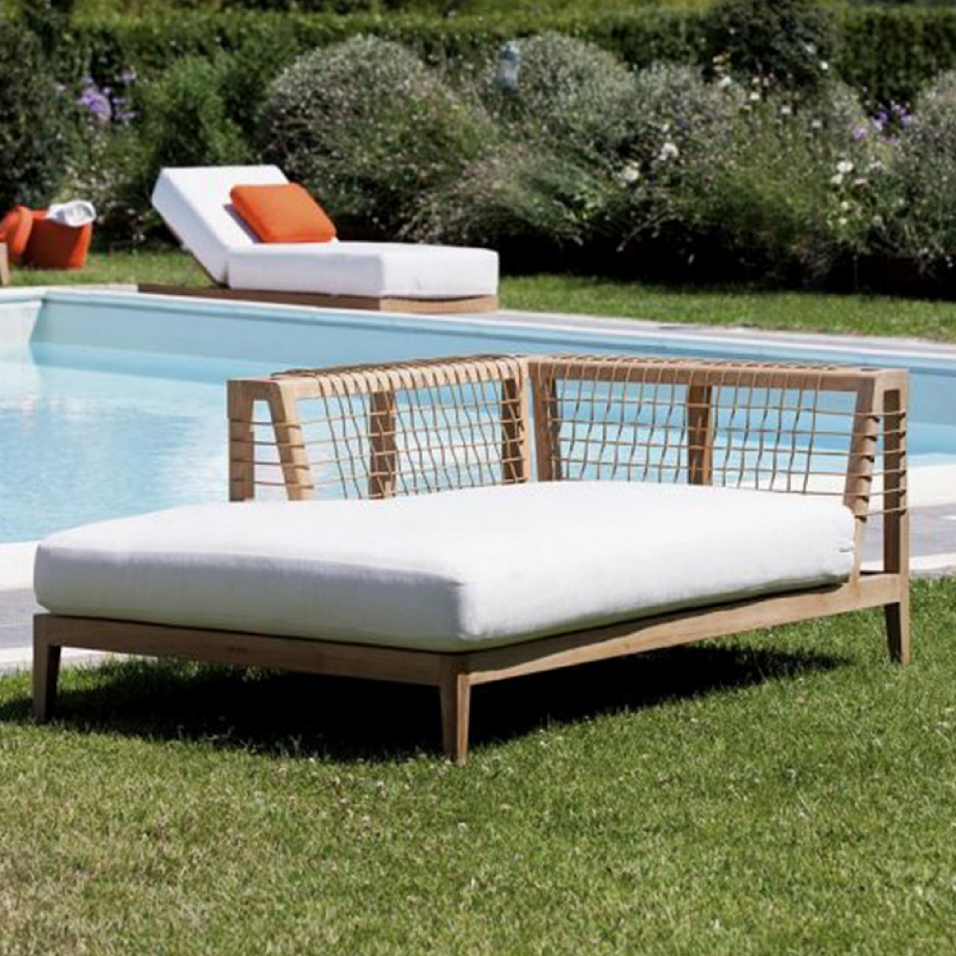 Teak Right Outdoor Chaise Lounge | Unopiu Synthesiss | Italianfurniture.com