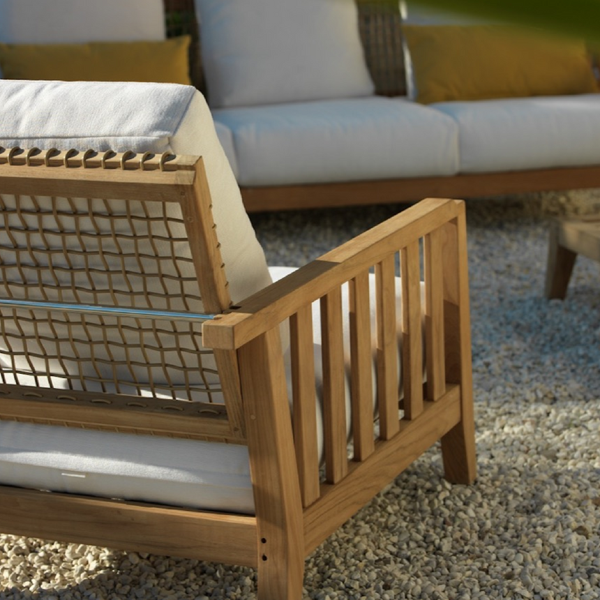 Teak Woven Outdoor Sofa | Unopiu Synthesis | Italianfurniture.com