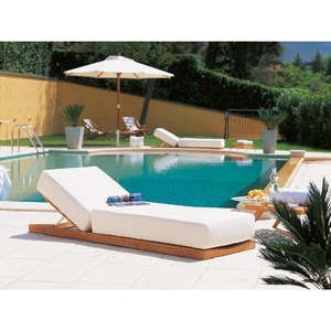 Folding Teak Outdoor Sun Bed | Unopiu Titanic | Italianfurniture.com