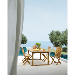 Brown Teak Extendable Outdoor Dining Table | Unopiu Chelsea | Italianfurniture.com