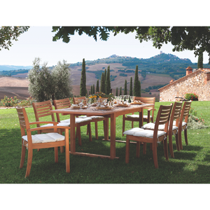 Brown Teak Extendable Outdoor Dining Table | Unopiu Chelsea | Italianfurniture.com