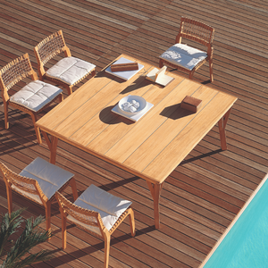 Square Teak Outdoor Dining Table | Unopiu Synthesis | Italianfurniture.com