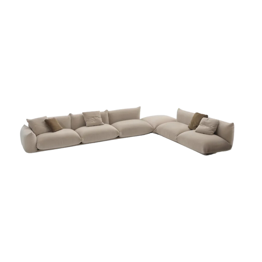 Pillow-Style Modular Sofa with Ottoman | Arflex Marenco