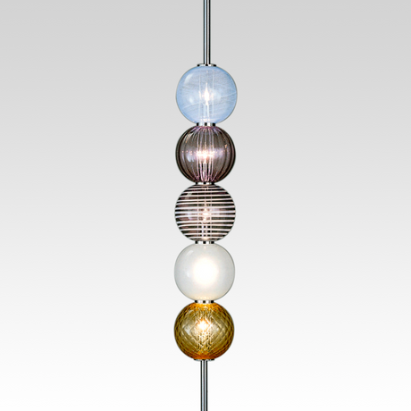 Five Glass Spheres Pendant Lamp | Venini Abaco | Italianfurniture.com