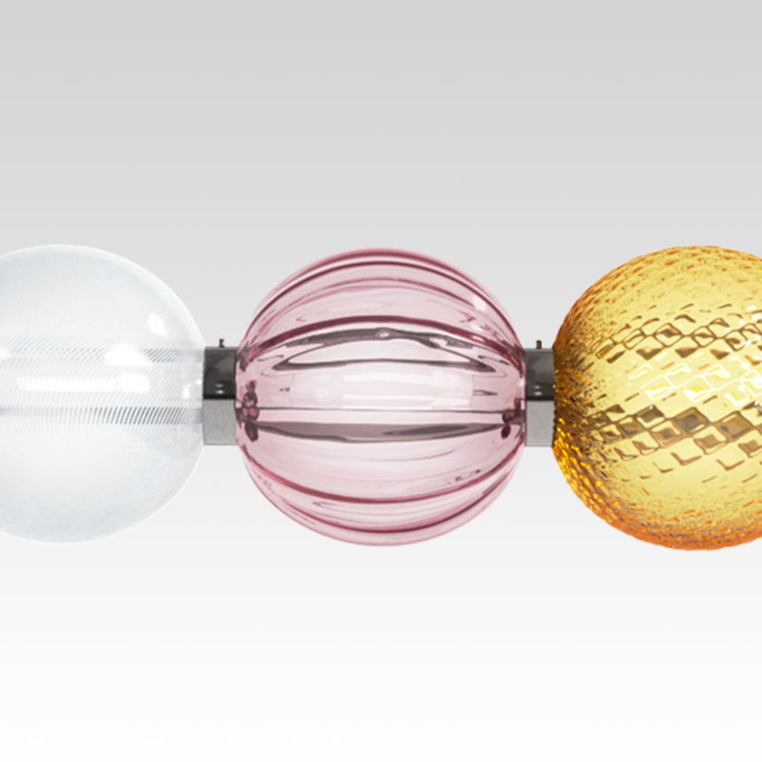 Triple Glass Spheres Pendant Lamp | Venini Abaco | Italianfurniture.com