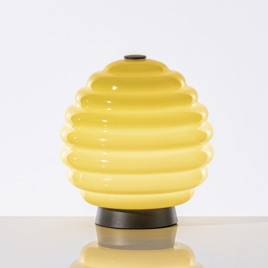 Fluted Glass Rechargeable Table Lamp | Venini Deco | Italianfurniture.com