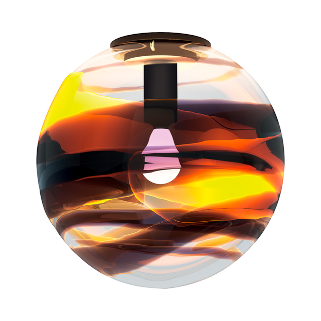 Black Swirl Round Ceiling Lamp | Venini Rotondo | Italianfurniture.com