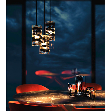 Cylindrical Glass Pendant Lamp | Venini Cilindro | Italianfurniture.com