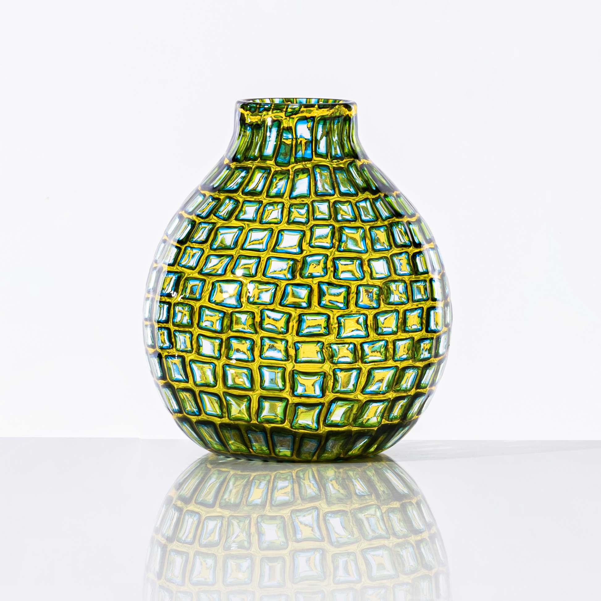 Canary Yellow Glass Vase | Venini Murrine Romane | Italianfurniture.com