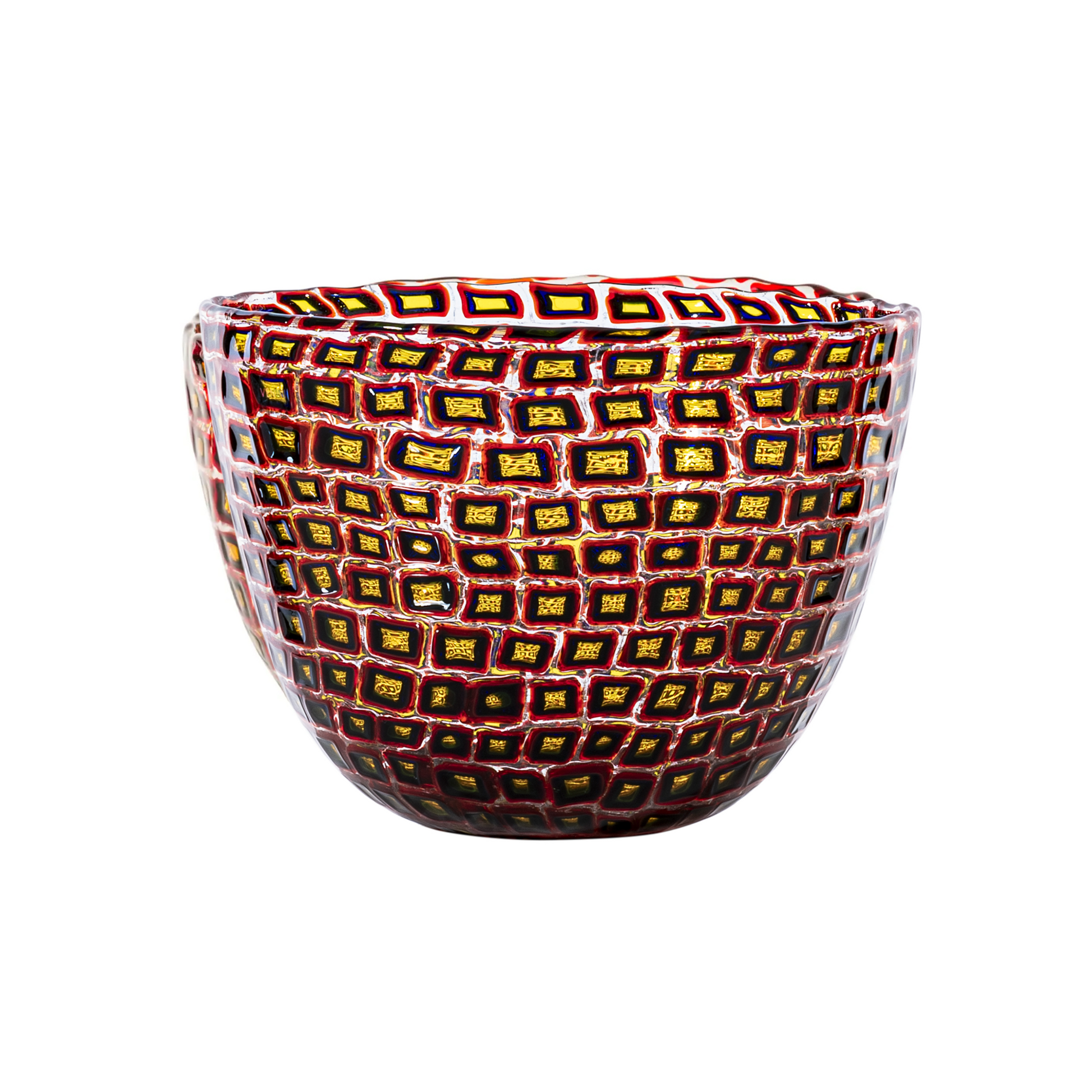 Red Glass Bowl Vase | Venini Murrine Romane | Italianfurniture.com