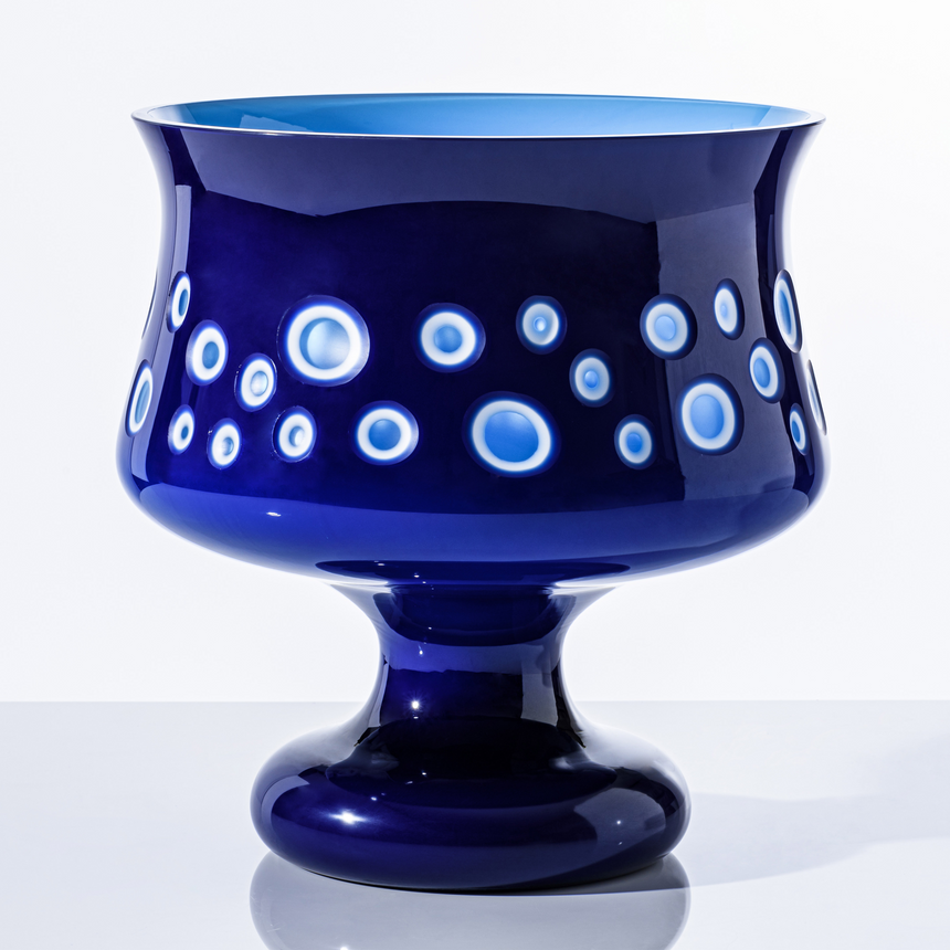 Blue Glass Chalice Vase | Venini Inked | Italianfurniture.com