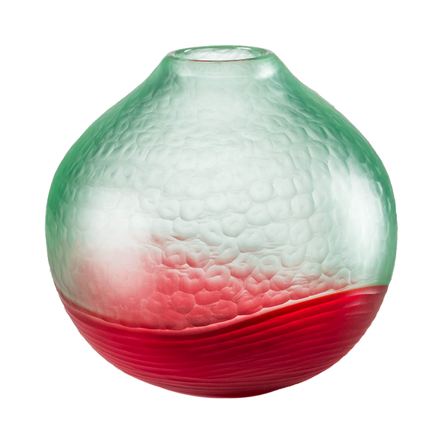 Two-Toned Round Glass Vase | Venini Battuto | Italianfurniture.com