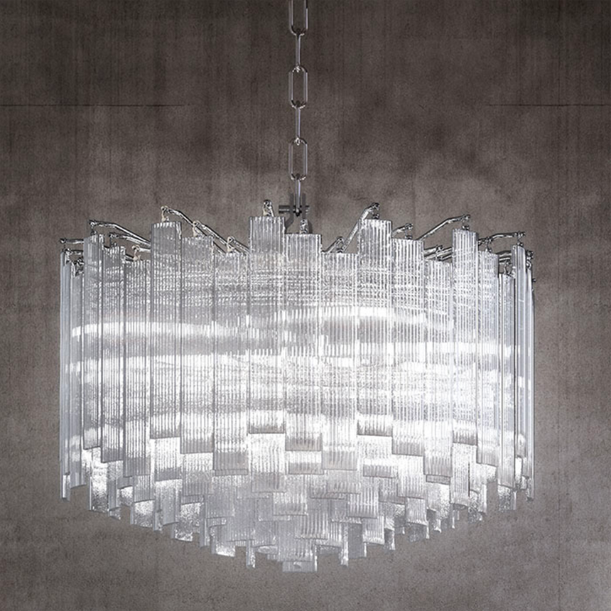 Crystal Sheets Hanging Lamp | Venini Nastri | Italianfurniture.com