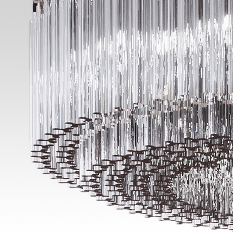 Crystal Rods Circular Chandelier | Venini Trilobi | Italianfurniture.com