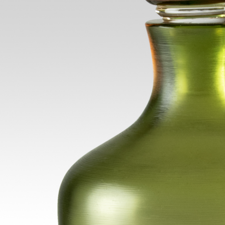 Green Engraved Glass Bottle | Venini Bottiglia Incisa