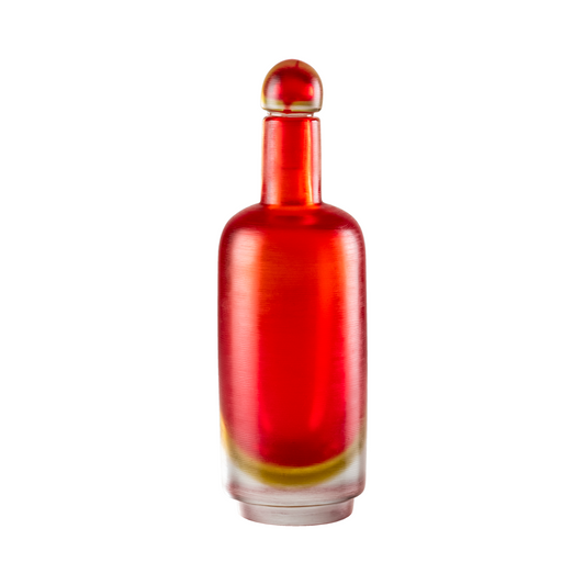 Red Engraved Glass Bottle | Venini Bottiglia Incisa