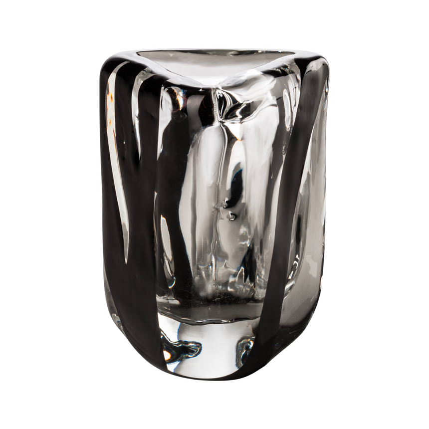 Black Accent Glass Vase | Venini Black Belt | Italianfurniture.com