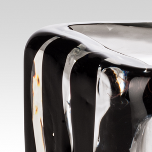 Black Accent Glass Vase | Venini Black Belt | Italianfurniture.com