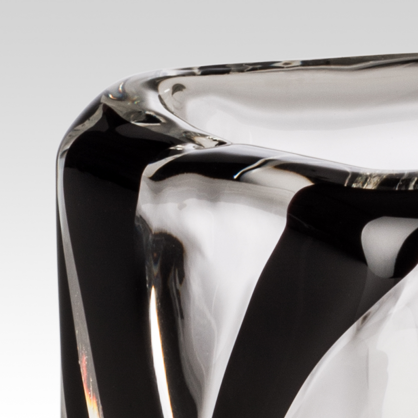 Black Accent Glass Vase | Venini Black Belt | Italianfurniture.com